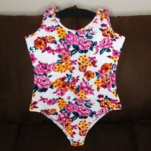 Floral Body Suit w/ Sporty Back